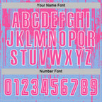Custom Light Blue Pink-White Dripping Splatte Pattern Sports Sublimation Soccer Uniform Jersey
