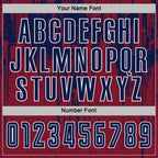 Custom Crimson Navy-White Dripping Splatte Pattern Sports Sublimation Soccer Uniform Jersey