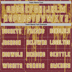 Custom Burgundy Old Gold-White Dripping Splatte Pattern Sports Sublimation Soccer Uniform Jersey