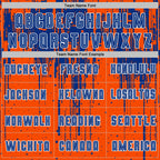 Custom Orange Royal-White Dripping Splatte Pattern Sports Sublimation Soccer Uniform Jersey