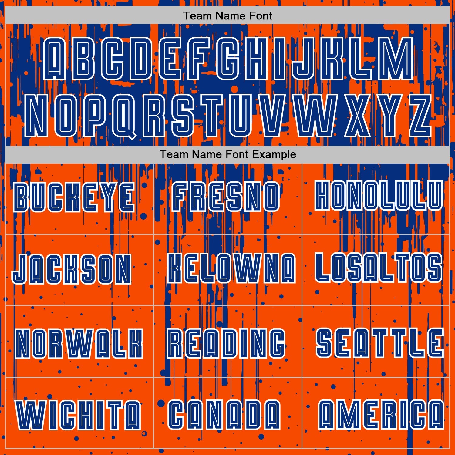 Custom Orange Royal-White Dripping Splatte Pattern Sports Sublimation Soccer Uniform Jersey