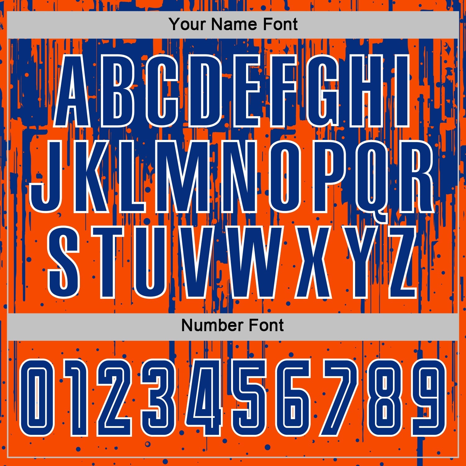 Custom Orange Royal-White Dripping Splatte Pattern Sports Sublimation Soccer Uniform Jersey