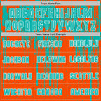 Custom Orange Aqua-White Dripping Splatte Pattern Sports Sublimation Soccer Uniform Jersey