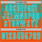 Custom Orange Aqua-White Dripping Splatte Pattern Sports Sublimation Soccer Uniform Jersey