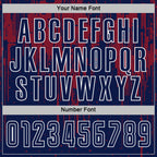 Custom Navy Crimson-White Dripping Splatte Pattern Sports Sublimation Soccer Uniform Jersey