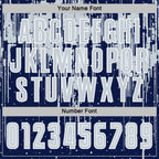 Custom Navy Silver-White Dripping Splatte Pattern Sports Sublimation Soccer Uniform Jersey