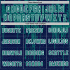 Custom Navy Teal-White Dripping Splatte Pattern Sports Sublimation Soccer Uniform Jersey