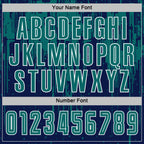 Custom Navy Teal-White Dripping Splatte Pattern Sports Sublimation Soccer Uniform Jersey