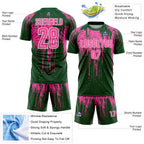 Custom Green Pink-White Dripping Splatte Pattern Sports Sublimation Soccer Uniform Jersey