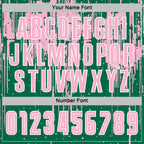 Custom Kelly Green Light Pink-White Dripping Splatte Pattern Sports Sublimation Soccer Uniform Jersey