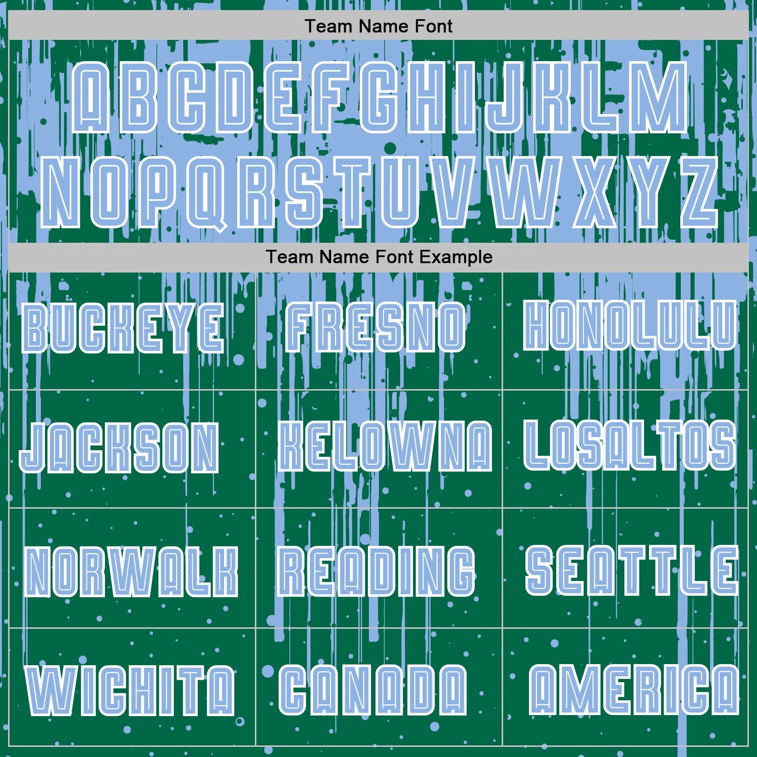 Custom Kelly Green Light Blue-White Dripping Splatte Pattern Sports Sublimation Soccer Uniform Jersey