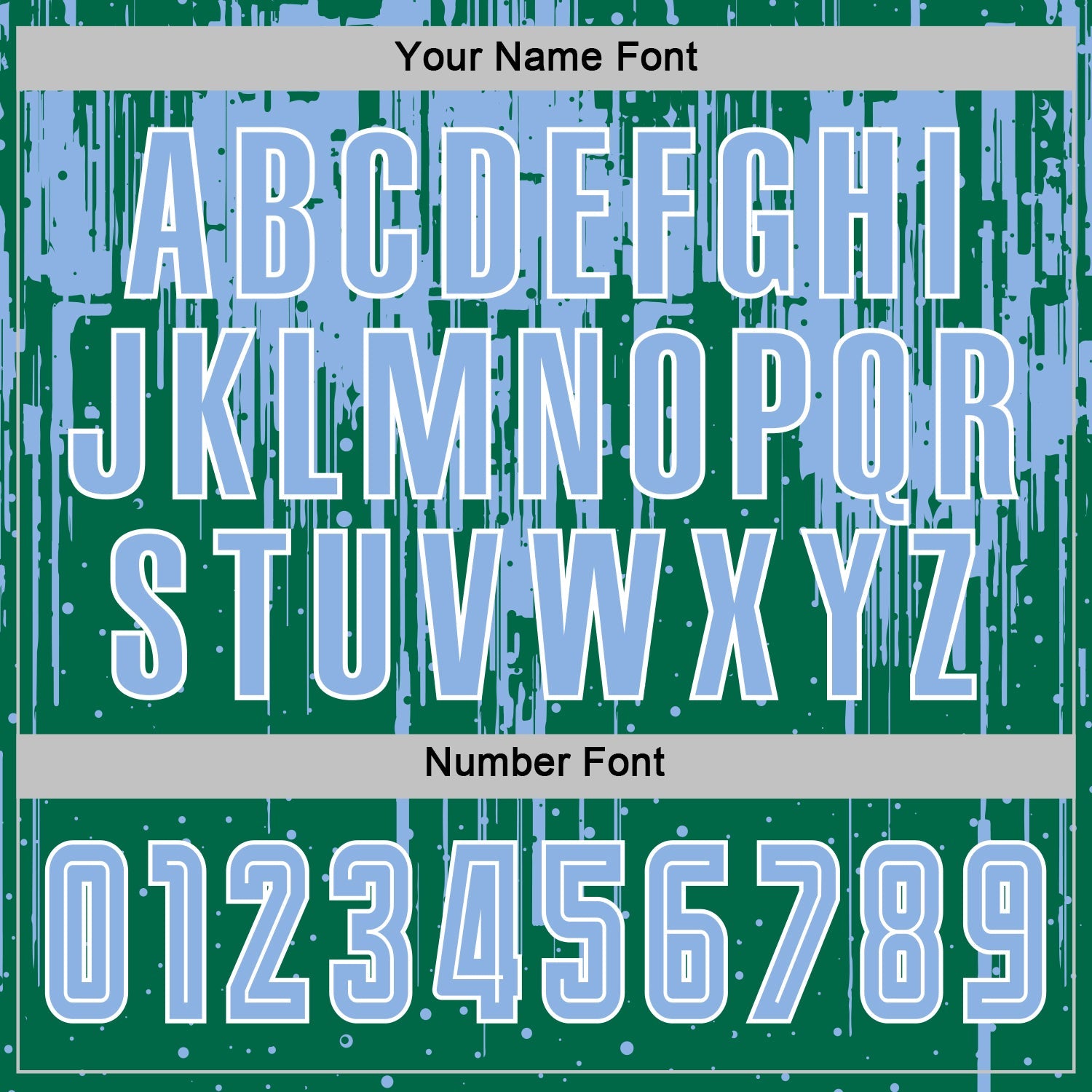 Custom Kelly Green Light Blue-White Dripping Splatte Pattern Sports Sublimation Soccer Uniform Jersey