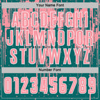 Custom Teal Medium Pink-White Dripping Splatte Pattern Sports Sublimation Soccer Uniform Jersey