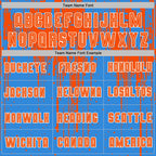 Custom Powder Blue Orange-White Dripping Splatte Pattern Sports Sublimation Soccer Uniform Jersey