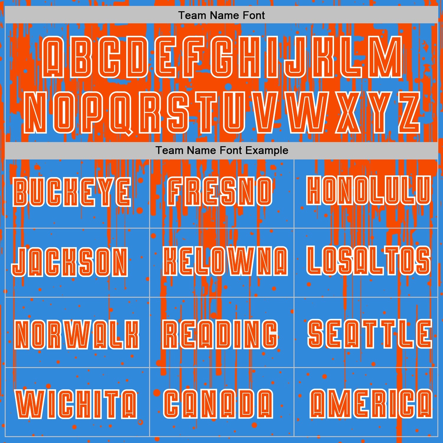 Custom Powder Blue Orange-White Dripping Splatte Pattern Sports Sublimation Soccer Uniform Jersey