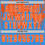 Custom Powder Blue Orange-White Dripping Splatte Pattern Sports Sublimation Soccer Uniform Jersey