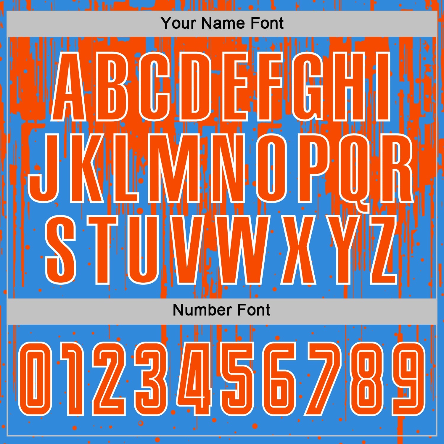 Custom Powder Blue Orange-White Dripping Splatte Pattern Sports Sublimation Soccer Uniform Jersey