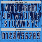 Custom Powder Blue Navy-White Dripping Splatte Pattern Sports Sublimation Soccer Uniform Jersey