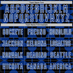 Custom Black Royal-White Geometric Shapes Sports Sublimation Soccer Uniform Jersey