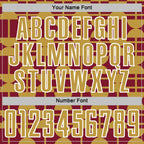 Custom Crimson Old Gold-White Geometric Shapes Sports Sublimation Soccer Uniform Jersey