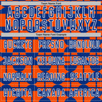 Custom Orange Royal-White Geometric Shapes Sports Sublimation Soccer Uniform Jersey