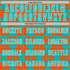 Custom Orange Aqua-White Geometric Shapes Sports Sublimation Soccer Uniform Jersey