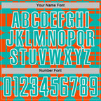 Custom Orange Aqua-White Geometric Shapes Sports Sublimation Soccer Uniform Jersey