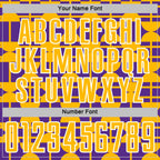 Custom Purple Gold-White Geometric Shapes Sports Sublimation Soccer Uniform Jersey