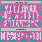 Custom Aqua Pink-White Geometric Shapes Sports Sublimation Soccer Uniform Jersey