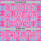 Custom Light Blue Pink-White Geometric Shapes Sports Sublimation Soccer Uniform Jersey