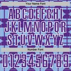 Custom Light Blue Purple-White Geometric Shapes Sports Sublimation Soccer Uniform Jersey