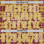 Custom Burgundy Old Gold-White Geometric Shapes Sports Sublimation Soccer Uniform Jersey