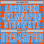 Custom Powder Blue Orange-White Geometric Shapes Sports Sublimation Soccer Uniform Jersey