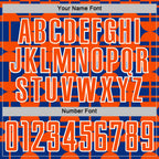 Custom Royal Orange-White Geometric Shapes Sports Sublimation Soccer Uniform Jersey