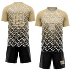 Custom Vegas Gold Black-White Lightning Sports Sublimation Soccer Uniform Jersey