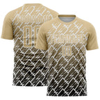 Custom Vegas Gold Black-White Lightning Sports Sublimation Soccer Uniform Jersey