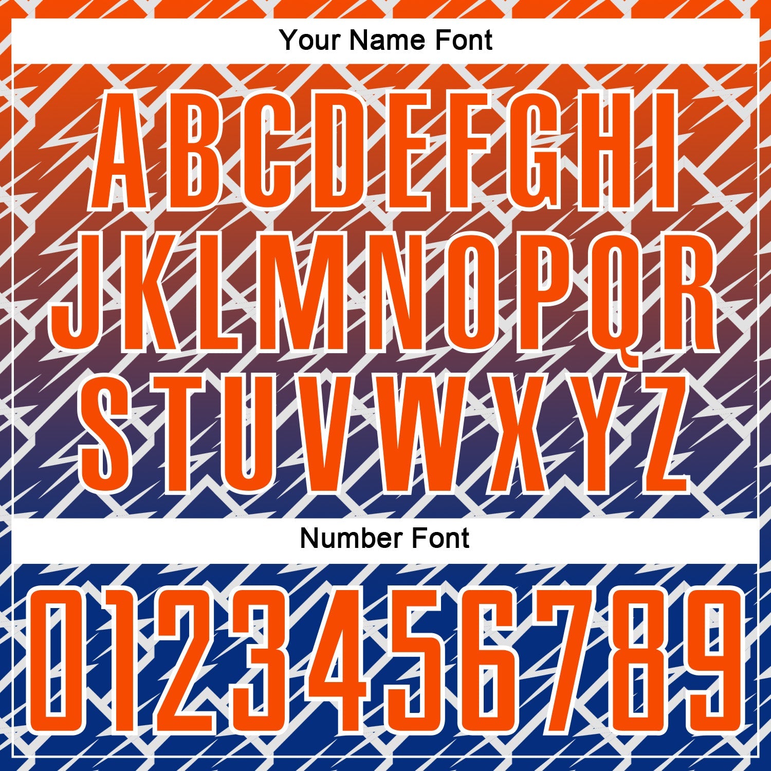 Custom Orange Royal-White Lightning Sports Sublimation Soccer Uniform Jersey