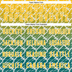 Custom Gold Teal-White Lightning Sports Sublimation Soccer Uniform Jersey