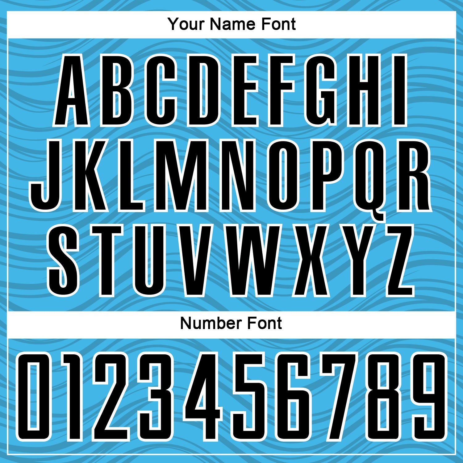 Custom Sky Blue Black-White Wavy Lines Sports Sublimation Soccer Uniform Jersey