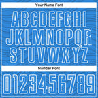 Custom Powder Blue Black-White Wavy Lines Sports Sublimation Soccer Uniform Jersey