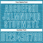 Custom Panther Blue Black-White Wavy Lines Sports Sublimation Soccer Uniform Jersey