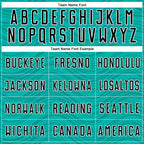 Custom Aqua Black-White Wavy Lines Sports Sublimation Soccer Uniform Jersey