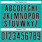 Custom Aqua Black-White Wavy Lines Sports Sublimation Soccer Uniform Jersey