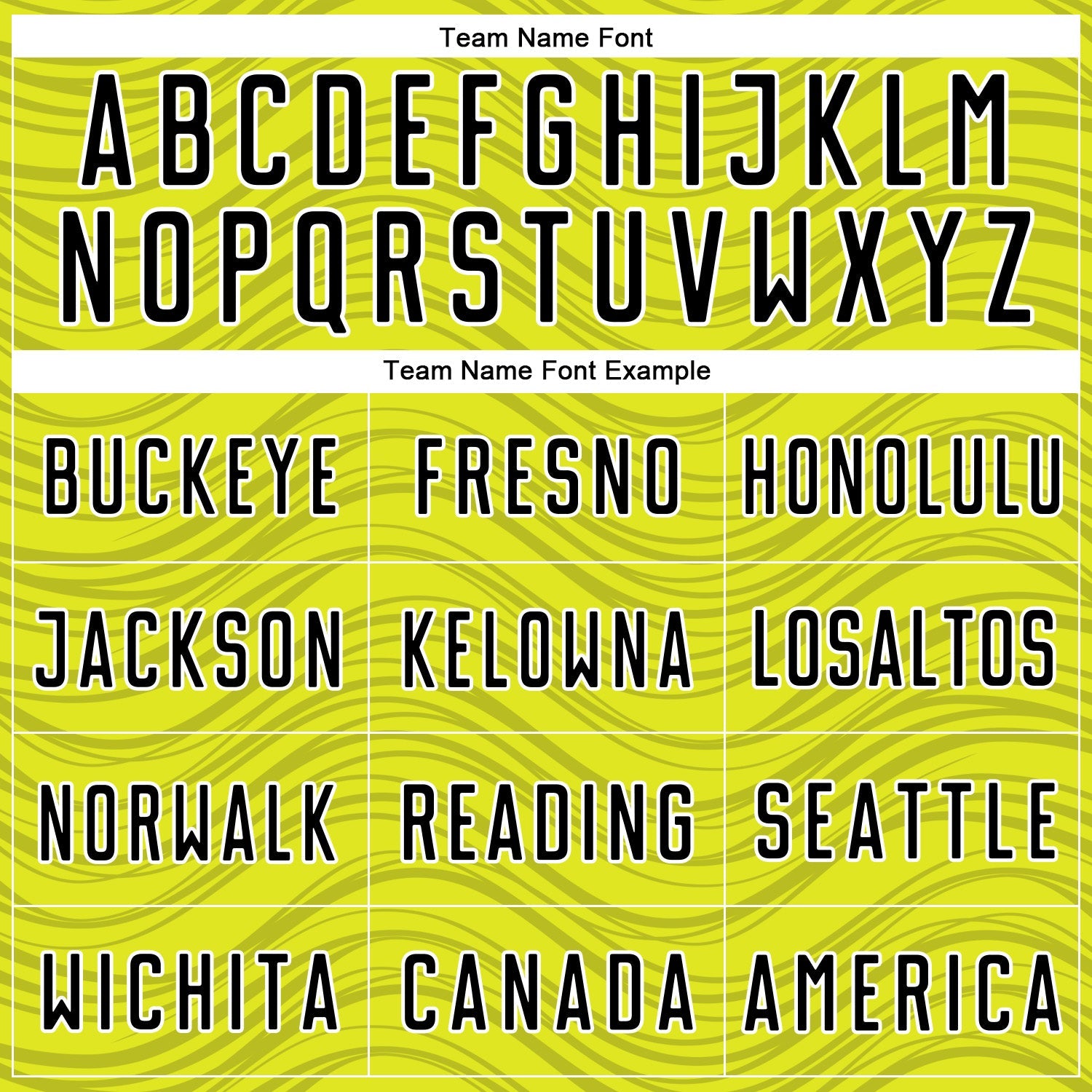 Custom Neon Yellow Black-White Wavy Lines Sports Sublimation Soccer Uniform Jersey