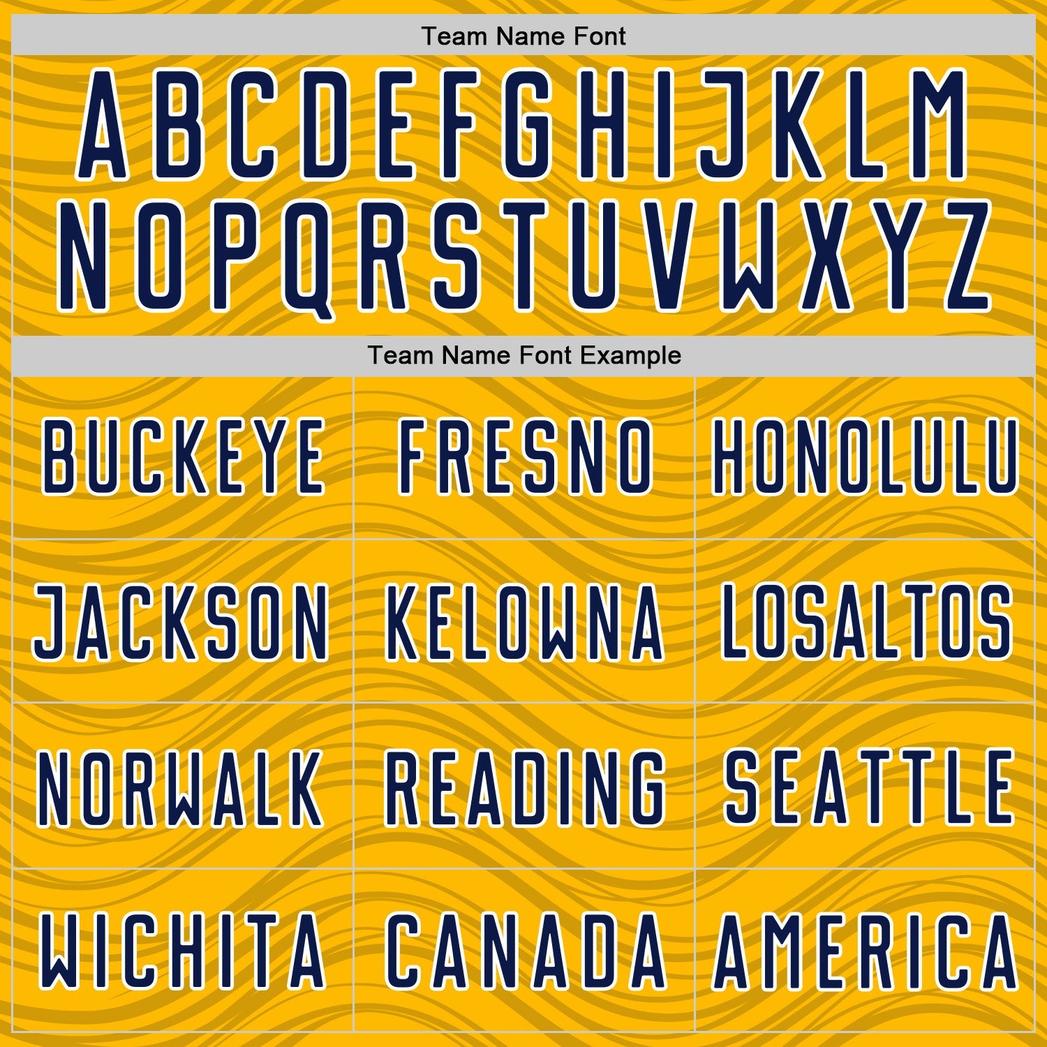 Custom Gold Navy-White Wavy Lines Sports Sublimation Soccer Uniform Jersey