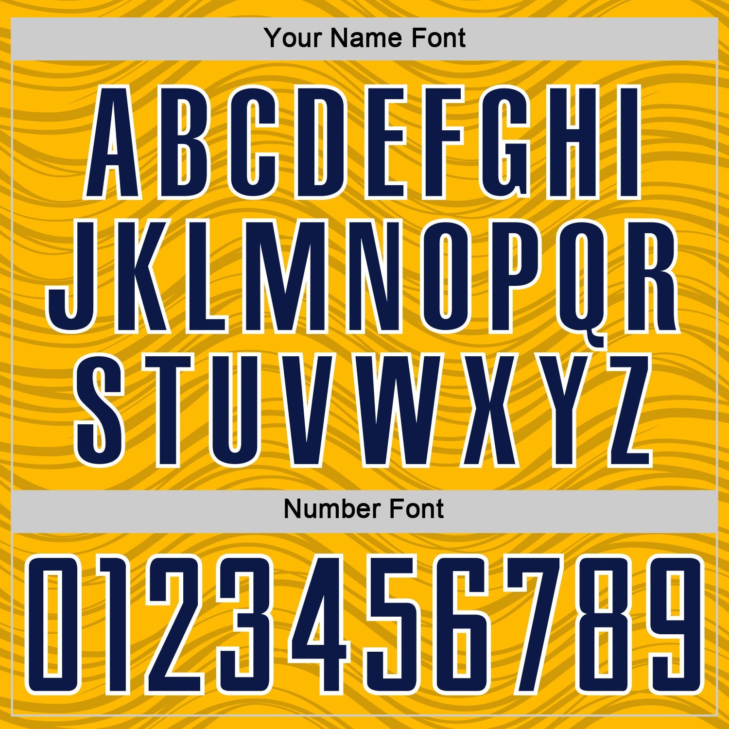 Custom Gold Navy-White Wavy Lines Sports Sublimation Soccer Uniform Jersey