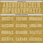 Custom Old Gold Navy-White Wavy Lines Sports Sublimation Soccer Uniform Jersey