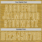 Custom Old Gold Navy-White Wavy Lines Sports Sublimation Soccer Uniform Jersey