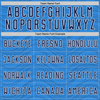 Custom Powder Blue Navy-White Wavy Lines Sports Sublimation Soccer Uniform Jersey