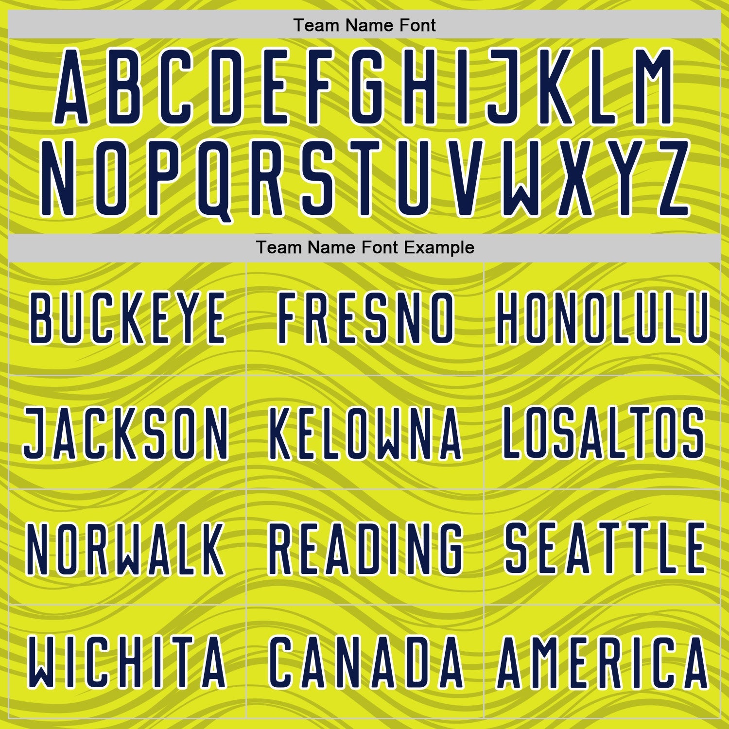 Custom Neon Yellow Navy-White Wavy Lines Sports Sublimation Soccer Uniform Jersey